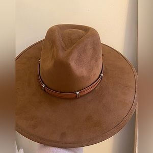 Excited For You Camel Wide Brim Fedora Hat